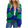 thumbnail image 1 of Birdeem Cardigan pour Femmes Cardigan Décontracté à Rayures Manches Longues Chandail Ample, 1 of 1