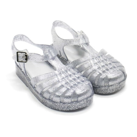 

Mini Melissa Toddlers Possession Glitter Jelly Sandals Clear Glitter \ Silver 5 M US
