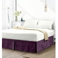 thumbnail image 2 of Elegant Comfort® Luxury 1500 Series Wrinkle Resistant Egyptian Weave Quality STRIPE Bed Skirt / Dust Ruffle - Pleated Tailored 14inch Drop, Full, Eggplant-Purple, 2 of 5