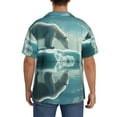 thumbnail image 3 of Disketp Polar Bear On Iceberg Men's Hawaiian, Shirts Button Down Holiday Beach Shirts-{sizeName}-X-Large, 3 of 5