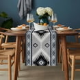 thumbnail image 2 of Haze Blue Boho Table Runner - 72 Inch Long, Kitchen Dining Table Runner Dresser Scarves, Farmhouse Retro Southwest Aztec Motifs Farmhouse Decor for Coffee Tables Wedding Party Banquet, 2 of 8