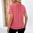 thumbnail image 4 of Chemises à Manches Courtes pour Femmes Blouse Décontractée à Col en V Chemise en Polyester Coupe Régulière 1 Pce, 4 of 7