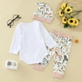 thumbnail image 4 of Cathalem Preemie Newborn Infant Baby Girls Clothes Romper Bodysuit Pants Set Fall Winter Outfits (Red,6-12 Months), 4 of 7