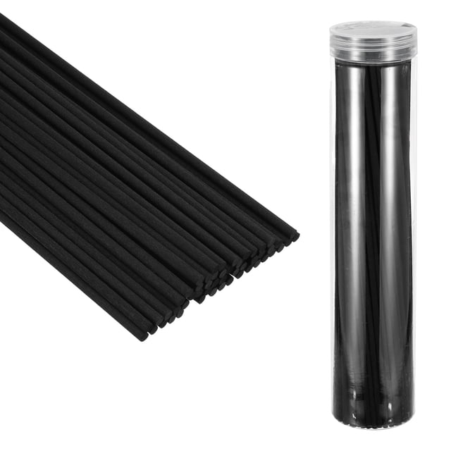Varilla de difusor de caña Uxcell de 30CM/12Pulgadas, 100 Piezas de varillas de recarga con botella de PET para hogar, oficina, hotel, fiesta, boda, negra