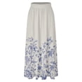 thumbnail image 4 of RYKJLWY Tiered Maxi Skirt Women Floral Print Skirt High Waist Party Beach Pocket Long Maxi Skirt Tiered Skirt Tiered Maxi Skirt (White,XL), 4 of 6