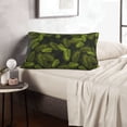 thumbnail image 5 of Plush Throw Pillow Covers, Tropical Palm Leaves Fern Leaf Pillow Cases with Invisible Zipper, Breathable Microfiber Pillow Cases Standard Size for Sleeping Bedroom Sofa Living Room 14x20, 5 of 5