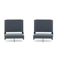 thumbnail image 2 of Emma + Oliver Set of 2 500 lb. Rated Lightweight Stadium Chair with Ultra-Padded Seat, Dark Blue, 2 of 11