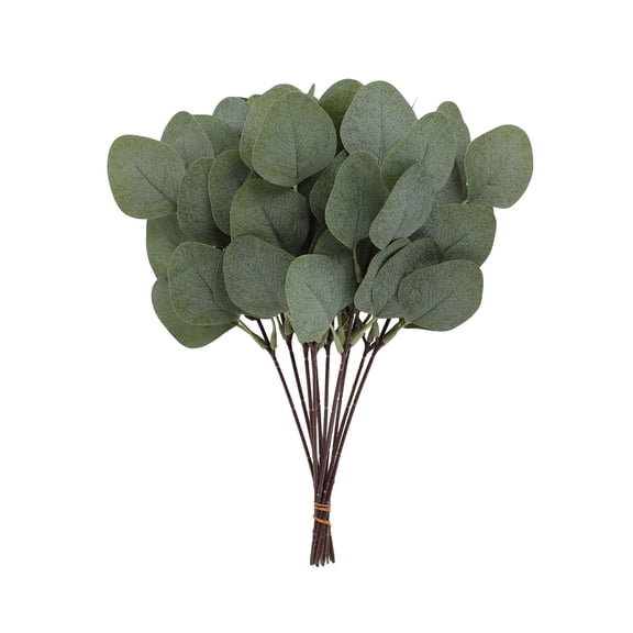 12 Pcs Artificial Eucalyptus Stems, Faux Silver Dollar Eucalyptus Leaves Bulk, Real Touch Fake Leaf Branches for DIY Bouquets, Floral Arrangements, Wedding Decor, Farmhouse Greenery Home Decor