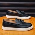 thumbnail image 6 of BXSRUTA Men's Plus Size Low-Top Slip-on Tassel Loafers, Comfortable Soft Sole Casual Dress Shoes for Spring Summer, 6 of 8