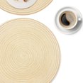 thumbnail image 6 of Xmushyra Round Placemats Set of 6, 15 Inch Braided Woven Table Mats, Washable Heat Resistant Non-Slip Place Mats, Off-White, 6 of 7