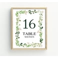 thumbnail image 4 of Darling Souvenir Double Sided Print DIY Rustic Leaf Frame Table Numbers Calligraphy Wedding Table Cards-5" x 7" (1 to 50), 4 of 4