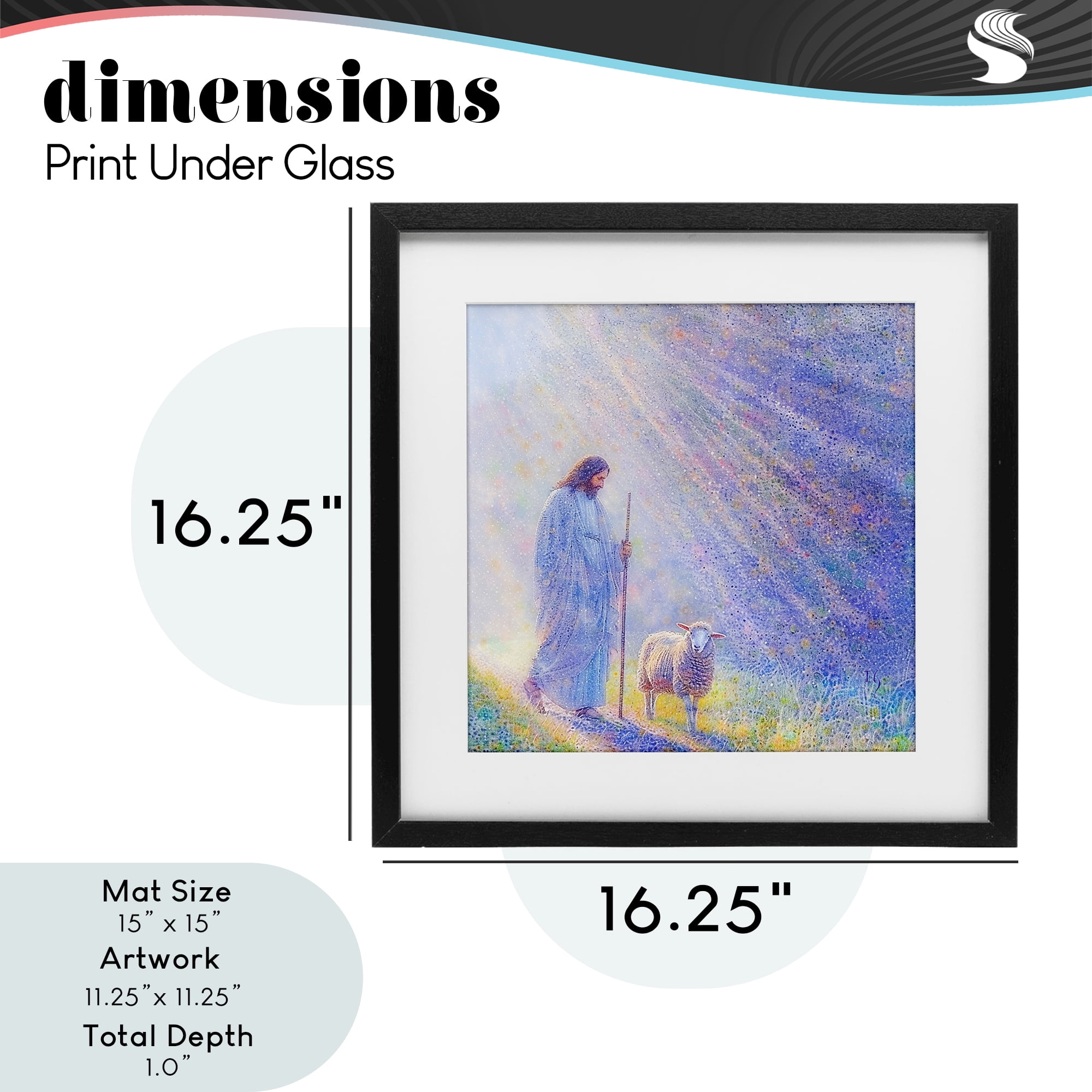 Guiding Light Shepherd Black Framed Print Under Glass, design by Ivan Guaderrama