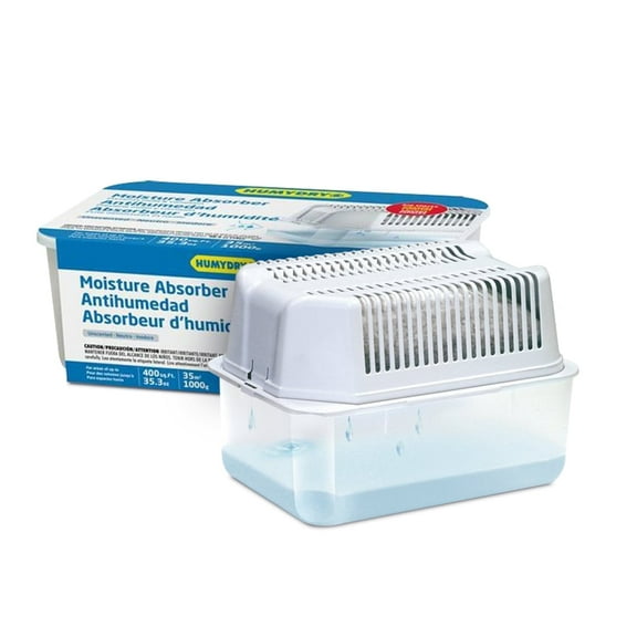 Humydry® Pylar 35.3oz. Dehumidifier. Large Room Moisture Absorbing Device (Covers 400 Sq ft), Unscented, 6pk