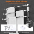 thumbnail image 3 of Toallero de baño, soporte para toallas de mano de cocina y baño, colgador para paños de cocina, acero inoxidable SUS304 (tres barras) estirable, 3 of 5