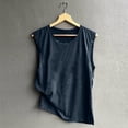 thumbnail image 4 of VBARHMQRT Womens Crew Neck Tshirt Cropped Vest Sleeveless Tanks Summer Casual Tops O Neck Solid Color Casual Shirts Slim Fit Blouse Womens Blouses Dressy Casual T Shirts for Women, 4 of 5