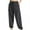 Dark Gray, variant on QUINDOS Women Cargo Pants Black High Waisted Long Taper Womens Plus Size Pants Casual Drawstring Loose Combat Pants with Pockets