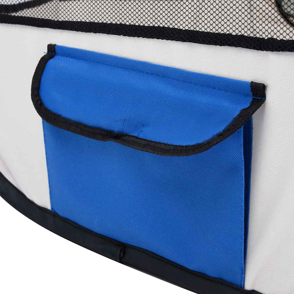 vidaXL Foldable Dog Playpen with Carrying Bag Black 57.1"x57.1"x24"