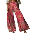 thumbnail image 2 of Tnhcen Women's Casual Wide Leg Pants - Elastic High Waisted Pre-Shrunk Floral Print Relaxed Fit Lightweight Breathable Comfy Versatile Pants for Women S-2XL, 2 of 6