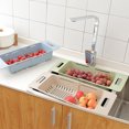 thumbnail image 2 of Draining Rack  Draining Rack Dishes  Draining Storage Rack  Sink Draining Rack  Stretchable Vegetables Basket Stretchable Draining Rack Dishes Fruits Vegetables Storage Basket Home, 2 of 8
