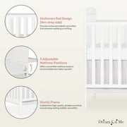 Dream On Me Anna 3-in-1 Convertible Crib with Changing Table White, Changing Pad Included, Converts from Baby Crib to Toddler Bed, Day Bed and Kids Sofa, Three Adjustable Mattress Height Positions