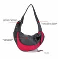 thumbnail image 4 of Bolsa bandolera para mascotas, bolsa pequeña para gatos para viajes, no es necesario guardarla con anticipación, bandolera para el pecho, bolsa de malla transpirable (pequeña, roja) JM, 4 of 5
