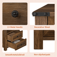thumbnail image 4 of Farmhouse Nightstand with Charging Station, 18" Bedside Table with Drawer & Storage Cabinet, Brown End Table, Set of 1, 4 of 10