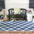 thumbnail image 5 of Safavieh Courtyard Amber Geometric Indoor/Outdoor Area Rug, Navy/Beige, 4' x 4' Square, 5 of 15