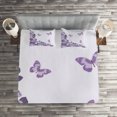 thumbnail image 3 of Ambesonne Lilac Quilted Coverlet 3 Pcs, Bridal Roses Butterflies, Queen Size, Lilac and Violet, 3 of 4