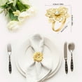 thumbnail image 2 of 12 PCS Flower Napkin Rings, Hollow Out Design Napkin Holder Floral Rhinestone Serviette Buckles for Wedding Party Banquet Thanksgiving Halloween Dinner Table Decor and Daily Use, 2 of 9