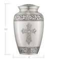 thumbnail image 2 of Reminded Adult Cremation Memorial Urn for Human Ashes, Pewter with Black Stripe Brass Funeral Urn with Velvet Bag, 2 of 6