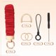 thumbnail image 3 of Llave de muñeca, Llavero de scrunchie con D Ring Negro para soporte de llaves de coche y gimnasio para bolso, Rojo Brillante, 3 of 7