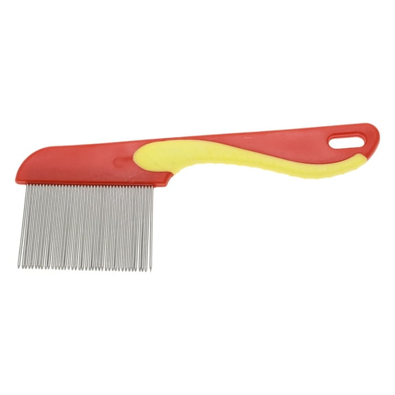 Unique Bargains 1 Pc Durable Long Needle Pet Grooming Brush for Pet 6.02"x2.24" Red Yellow