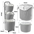 thumbnail image 7 of YOUPINS 3-Tier Laundry Hamper Sorter, Laundry Storage Organizer with Wheels Movable Rolling Laundry Baskets Cart,Laundry Butler for Bathroom Bedroom Laundry Room, Dark Gray, 7 of 7