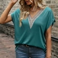 thumbnail image 2 of Birdeem Mode Décontractée Printemps Été Manches Courtes Col en V Blouses & Chemises pour Femmes, 2 of 9