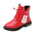 thumbnail image 3 of KaLI_store Boys and Girls Mesh Lace Shoes Mesh Lace Up Boots Non Slip Breathable Boots(Red,10-10.5 Years), 3 of 5