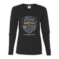 thumbnail image 2 of Wild Bobby, 1983 Vintage Distressed Ford Motors Legendary Power Cars and Trucks Womens Graphic Long Sleeve T-Shirt, Black, Small, 2 of 3