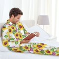 thumbnail image 5 of KLL Sunflowers Sleepwear Mens Flannel Pajamas,Long Cotton Pj Set, 5 of 7