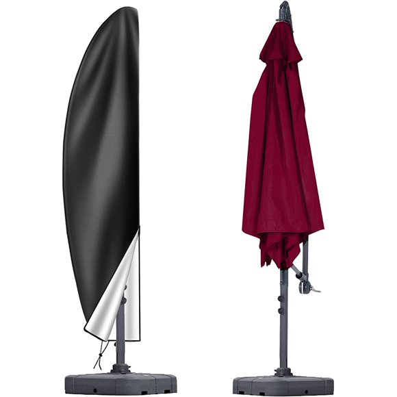 Patio Umbrella Cover, Heavy Duty 210D Oxford Fabric Offset Umbrella Cover Waterproof Rip Proof with Zip, for 12ft to 14ft Cantilever Parasol Umbrellas Garden Outdoor Umbrellas