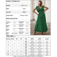 thumbnail image 6 of 2026 Summer New Women's Burgundy Sleeveless Pleated Midi Dress, V Neck Wrap Self Tie Waist Ruffle Shoulder Chiffon Formal Gown, 6 of 6