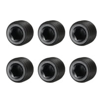 Pipe Plug Carbon Steel Internal Hex Thread Socket - 1/4 Inch NPT Male & 6 Pack