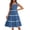 Blue, variant on Arshiner Girls Summer Sleeveless Bow-Tie Straps Sundress Flowy Smocked Tiered Lace Swing Midi Dress with Pockets