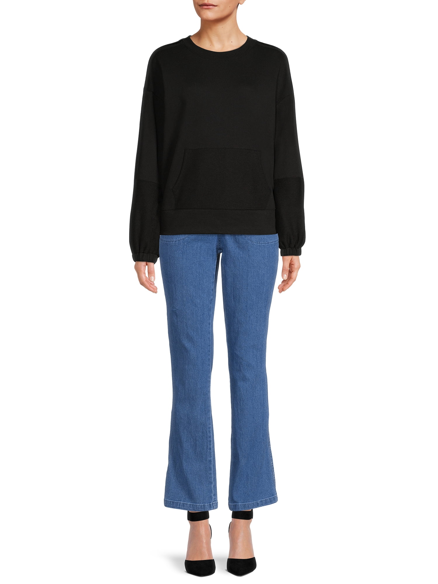 RealSize Women's 4 Pocket Stretch Pull On Bootcut Jeans, Sizes S-XXL, Available in Petite