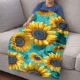 thumbnail image 2 of 28"x40" Boho Floral Fleece Throw Blanket, Soft Small Flannel Blanket for Couch Chair Decor, 2 of 6