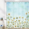 thumbnail image 3 of Daisy Shower Curtain, Floral Daisy Fabric Bathroom Curtains, Rustic Farmhouse Boho Shower Curtain Set, White Daisy Bathroom Shower Curtain with 12PCS Hooks, 60X70IN（Blue）, 3 of 3