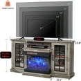 thumbnail image 5 of Merluxy 59in 3-Sided Glass Fireplace TV Stand for TVs up to 65", Wash Gray, 5 of 8