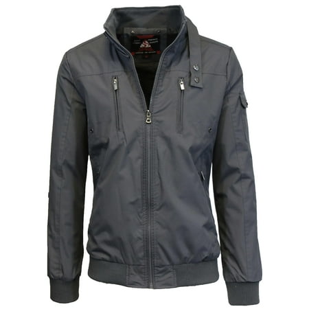 Mens Rambler Brown Bomber - Mens Lightweight Flight Moto Bomber Jackets