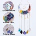 thumbnail image 3 of Adorno de ágata de piedra de cristal, gema natural, árbol de la vida, atrapasueños de luna con cristal de 7 chakras, arco iris (multicolor), 3 of 5