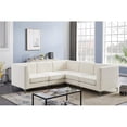 thumbnail image 3 of Meridian Furniture Alina Cream Velvet Modular Sectional, 3 of 20
