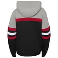 thumbnail image 3 of Youth Mitchell & Ness Black/Heather Gray Chicago Bulls Hardwood Classics Head Coach Pullover Hoodie, 3 of 3