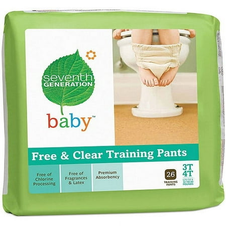 3-4T Training Pants - Chlorine free 32 to 40 lbs 26 counts(Seventh Generation)